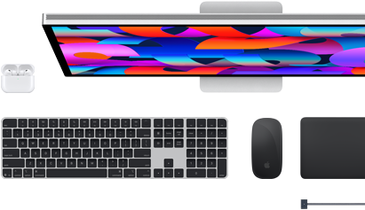 Mac accessories: AirPods, Studio Display, Magic Keyboard, Magic Mouse, Magic Trackpad, MagSafe charging cable