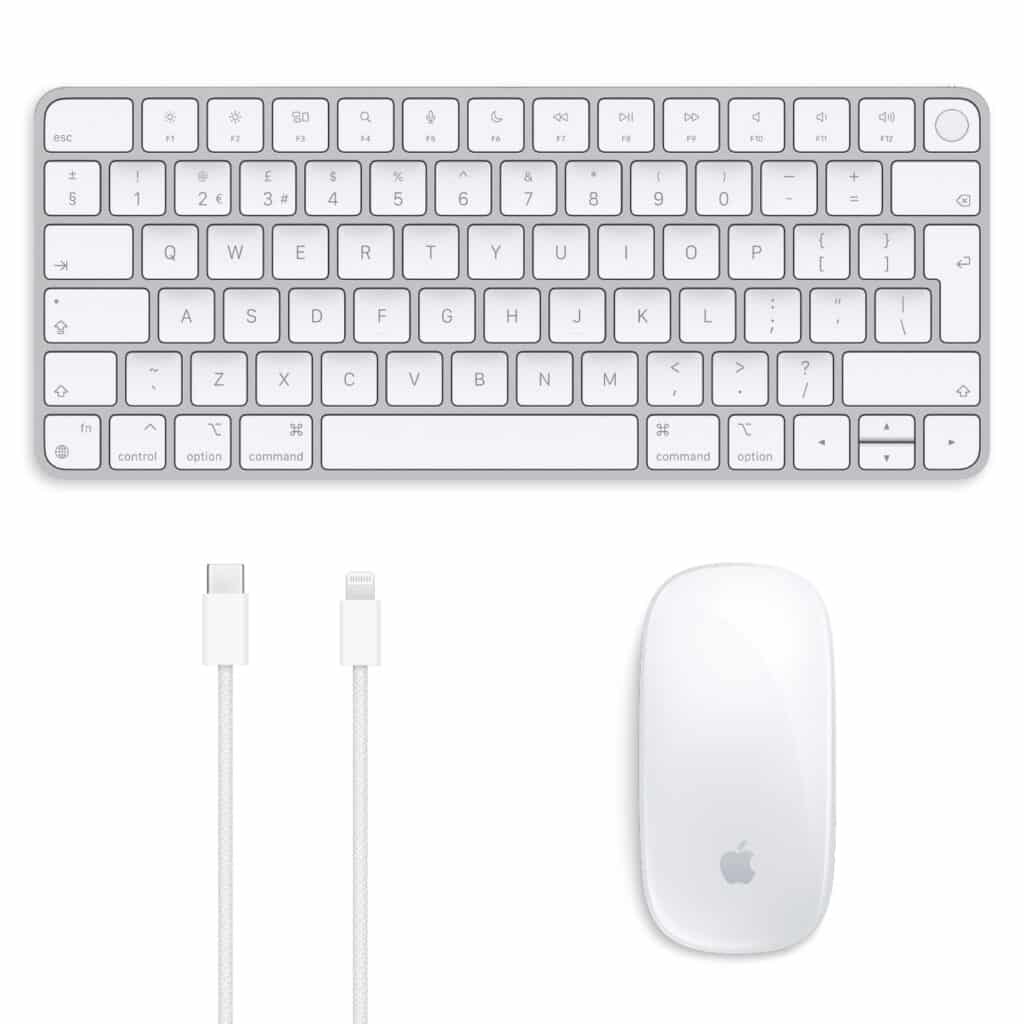 Silver Apple Magic Keyboard With Touch ID and Silver Magic Mouse - British English | BRAND NEW - CHARGE CABLE INCLUDED | NO BOX | 12 MONTHS WARRANTY